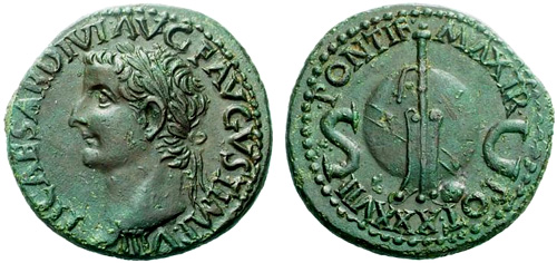 tiberius roman coin as